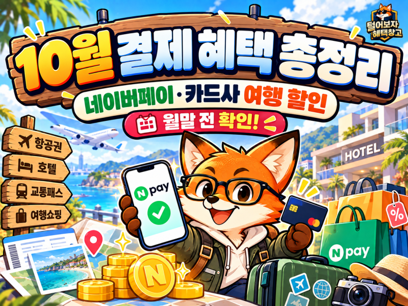 10월 결제만 바꿔도 할인. 네이버페이·삼성카드 여행·쇼핑 혜택 총정리
