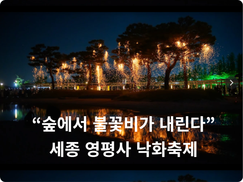 “숲에서 불꽃비가 내린다” 세종 영평사 낙화축제 가려면 네이버 ‘사전예매’