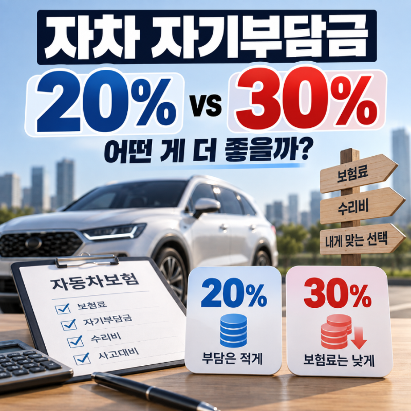 자차 자기부담금, 20%가 나을까?