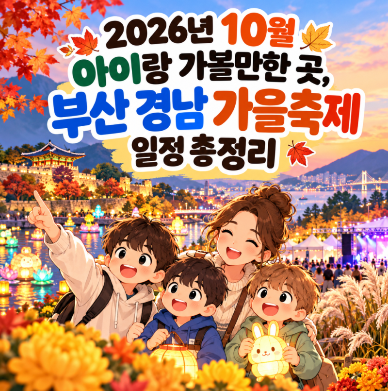 2026년 10월 아이랑 가볼만한 곳, 부산 경남 가을축제 일정 총정리