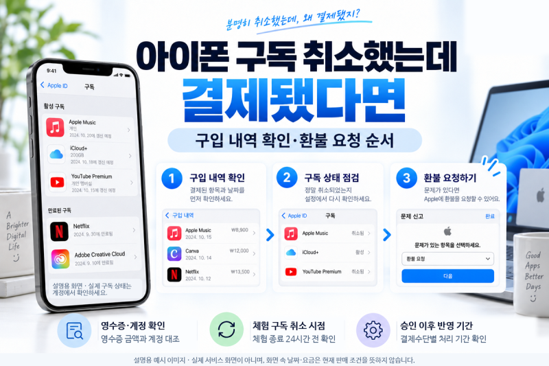 아이폰 구독 취소했는데 결제됐다면, 구입 내역 확인과 환불 요청 방법