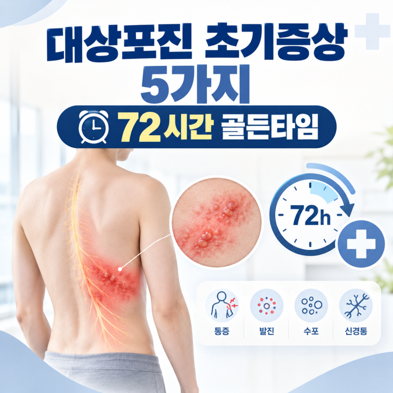 대상포진 초기증상 5가지, 72시간 골든타임 놓치면? 치료비용·실비보험·예방접종까지 총정....