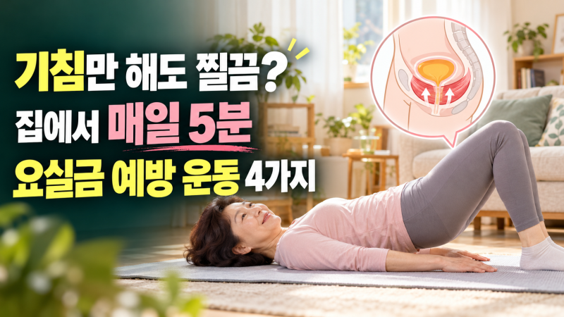 기침만 해도 찔끔? 집에서 따라 하는 요실금 예방·완화 운동 4가지