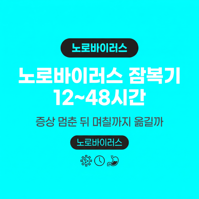 노로바이러스 잠복기 12~48시간, 증상 멈춘 뒤 며칠까지 옮길까
