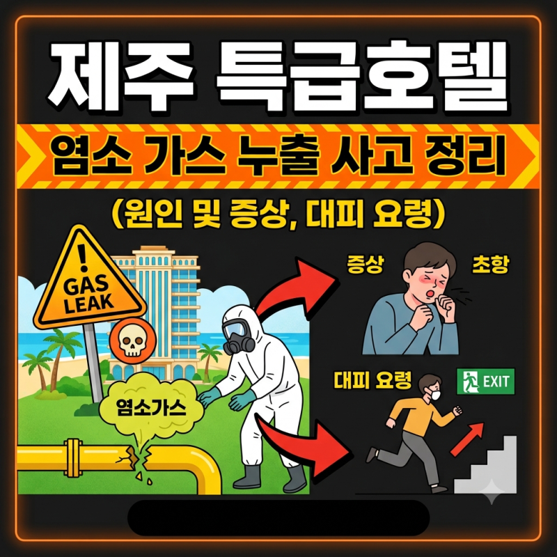 제주 특급호텔 염소 가스 누출 사고 정리 (원인 및 증상, 대피 요령)