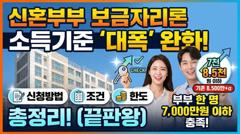 신혼부부 보금자리론 소득기준 완화｜10월 19일부터 어떻게 달라지는지 알아보니..