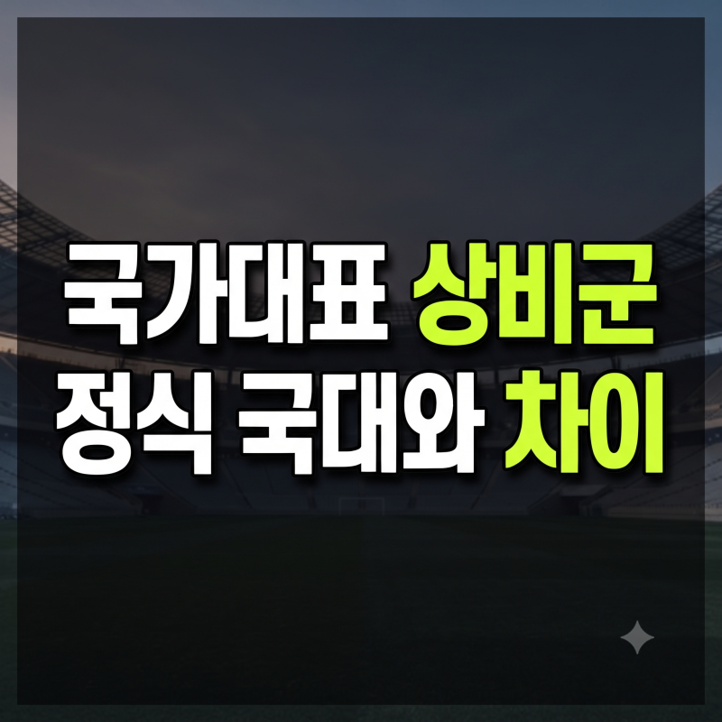 국가대표 상비군 뜻과 정식 국가대표 차이 (월급, 연봉, 군대 혜택 정리)