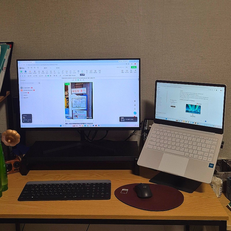 가성비 사무용 27인치 모니터 노트북 연결 추천 주연테크 V27FX-W 넓은 화면 실사용 후기