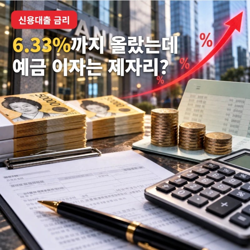 신용대출 금리 6.33%?! 은행 예금 이자는 제자리인데 자꾸 오르는 이유