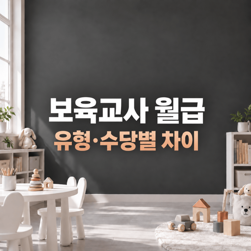 보육교사 월급｜어린이집 유형과 수당에 따라 달라지는 금액