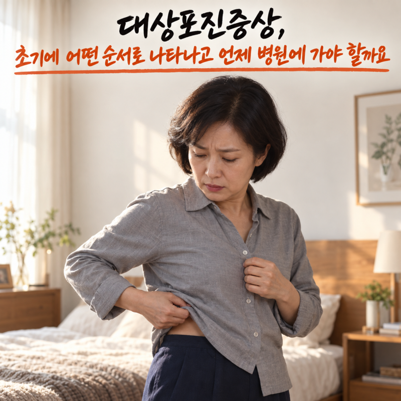 대상포진증상, 초기에 어떤 순서로 나타나고 언제 병원에 가야 할까요?