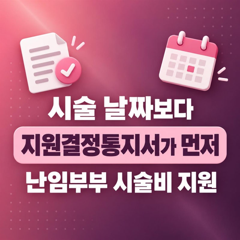난임부부 시술비 지원 신청 방법 2026 | 사실혼 신청과 통지서 주의점