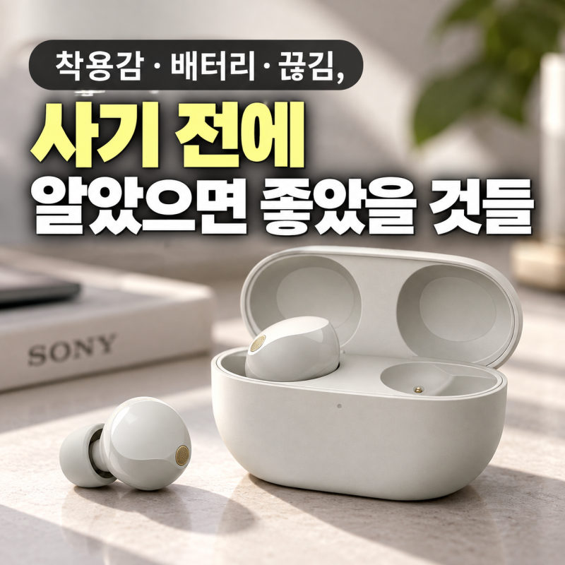 소니 WF-1000XM5 노이즈캔슬링 이어폰, 착용감·배터리·끊김 걱정되는 분들께