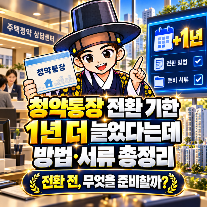 청약통장 전환 기한 1년 더 늘었다는데, 방법·서류 총정리