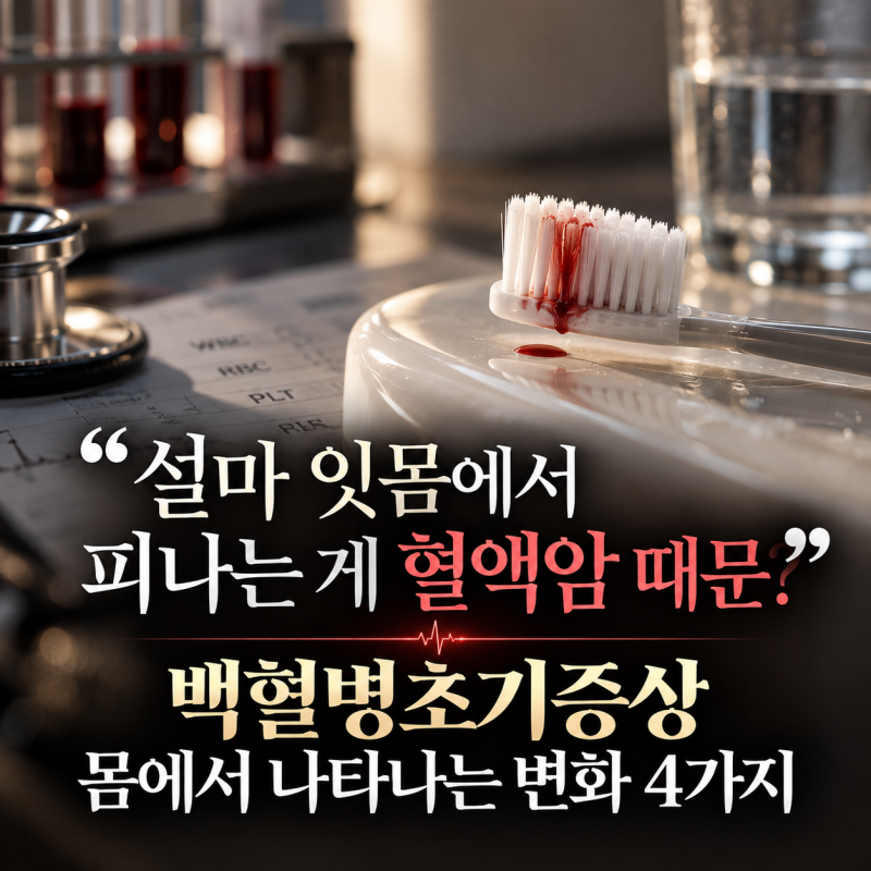 설마 잇몸에서 피나는 게 혈액암 때문? 백혈병초기증상 몸에서 나타나는 변화 4가지
