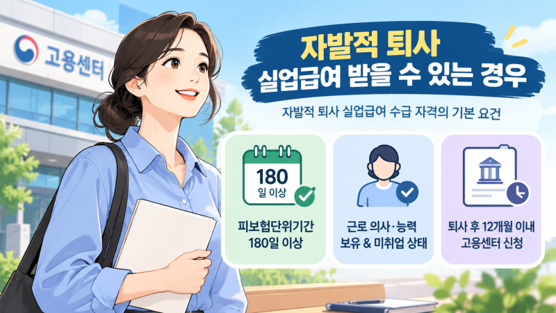 자발적 퇴사 실업급여 받을 수 있는 경우, 무엇부터 확인할까?