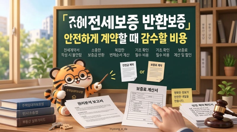 전세보증금 반환보증 보증료 계산 안전하게 계약할 때 감수할 비용