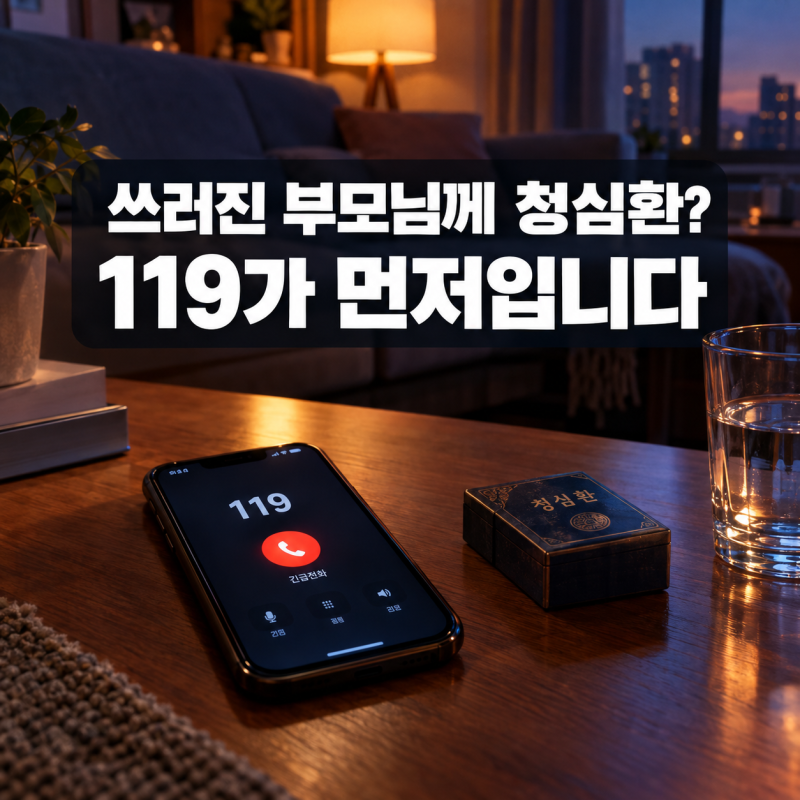 쓰러진 부모님께 청심환부터 드시게 하면 안 됩니다 — 뇌졸중 골든타임 4.5시간, '이웃손발....