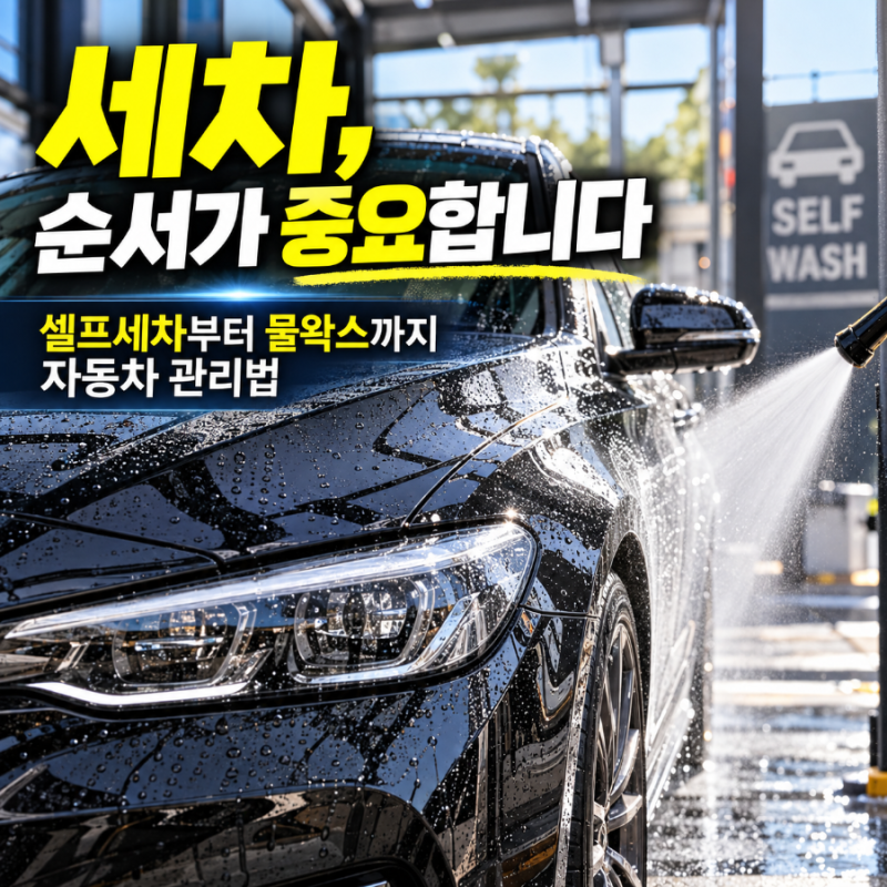 셀프세차 순서 제대로 알아야 합니다, 세차 후 물왁스까지 자동차 관리법