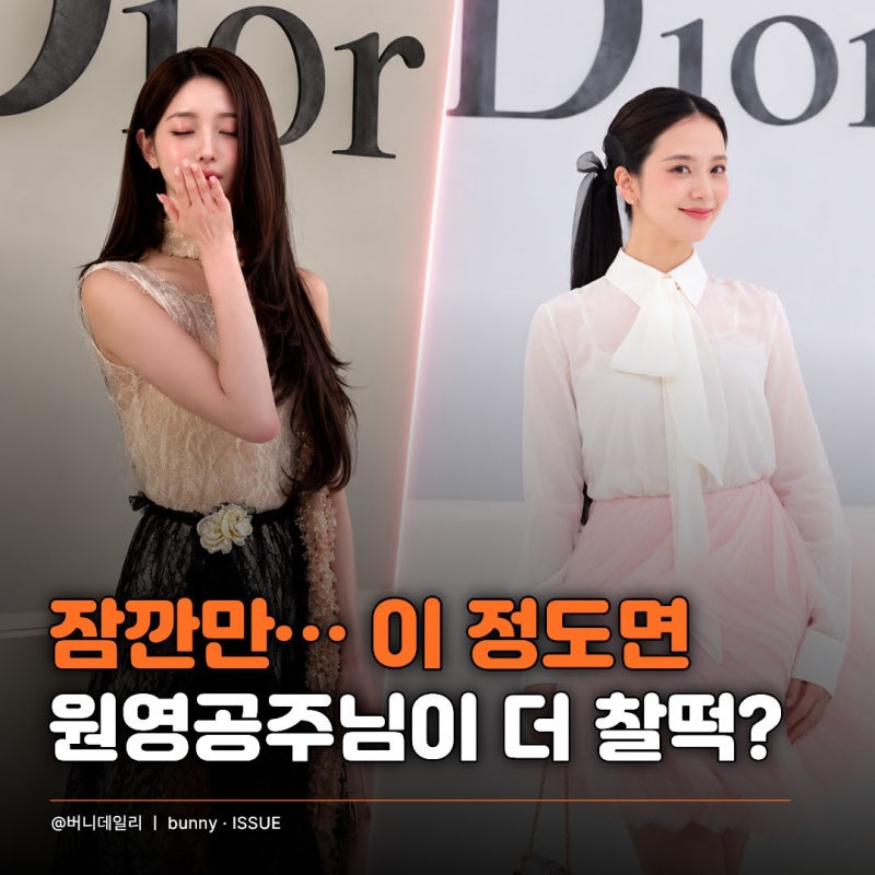 "지수 아웃?" 장원영 디올 공주님 등장에 술렁… "더 잘 어울리는데?