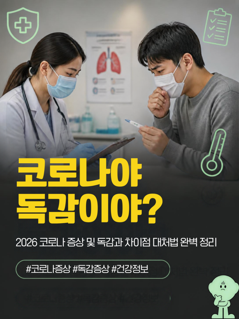 "코로나야 독감이야?" 2026 코로나 증상 및 독감과 차이점 대처법 완벽 정리