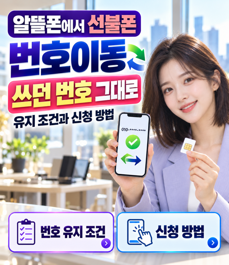 알뜰폰에서 선불폰 번호이동, 쓰던 번호 유지 조건과 신청 방법