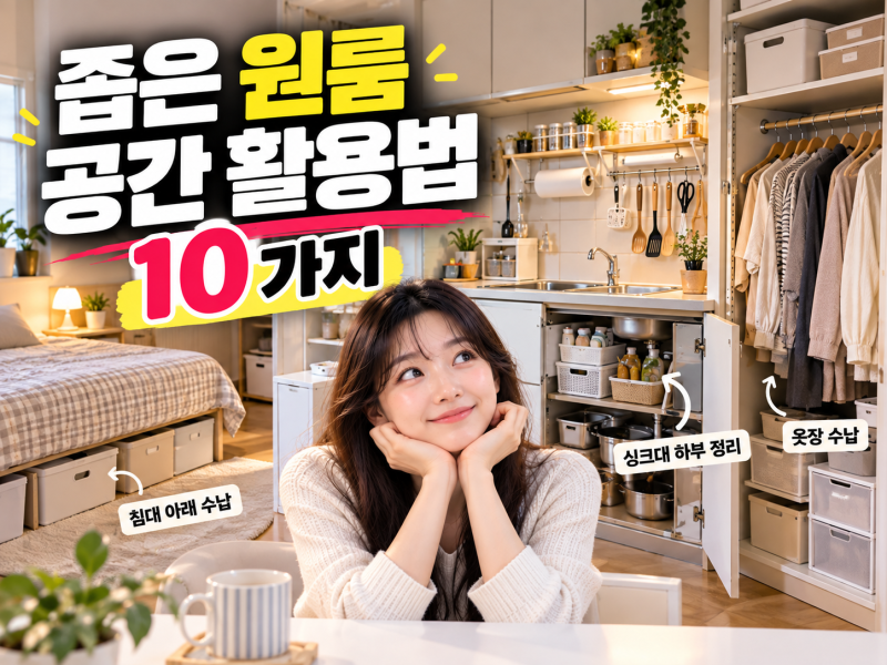 좁은 원룸 공간 활용법 10가지｜주방·싱크대 하부·옷장 수납 정리 가이드