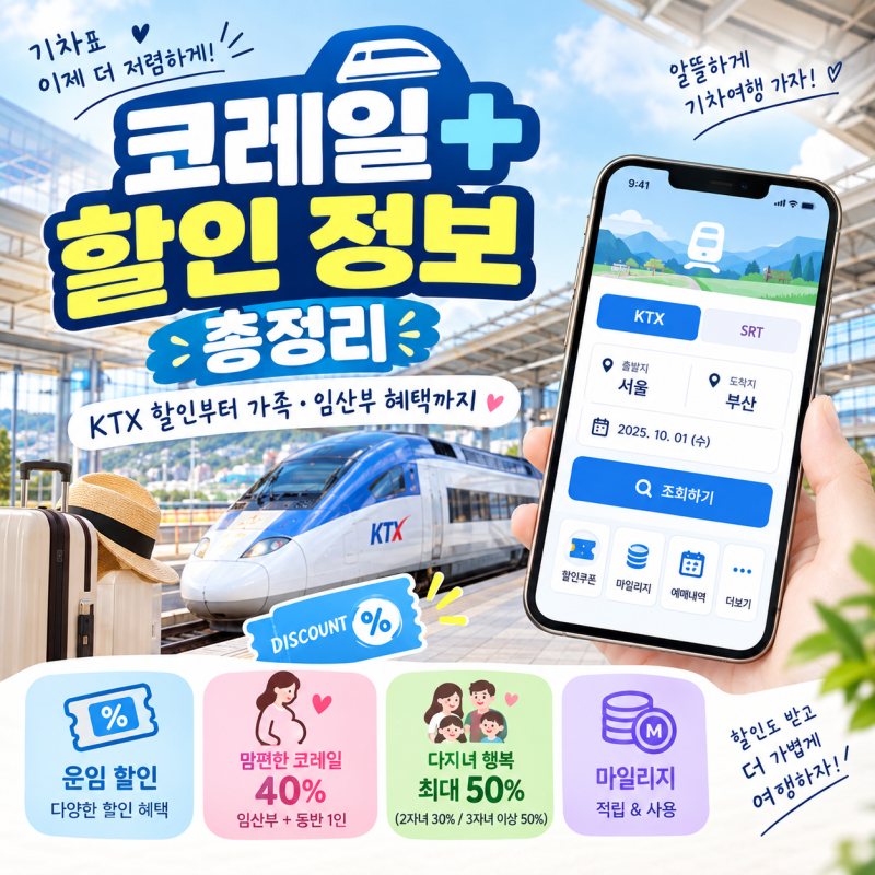 코레일+ 기차표 할인 정보 총정리