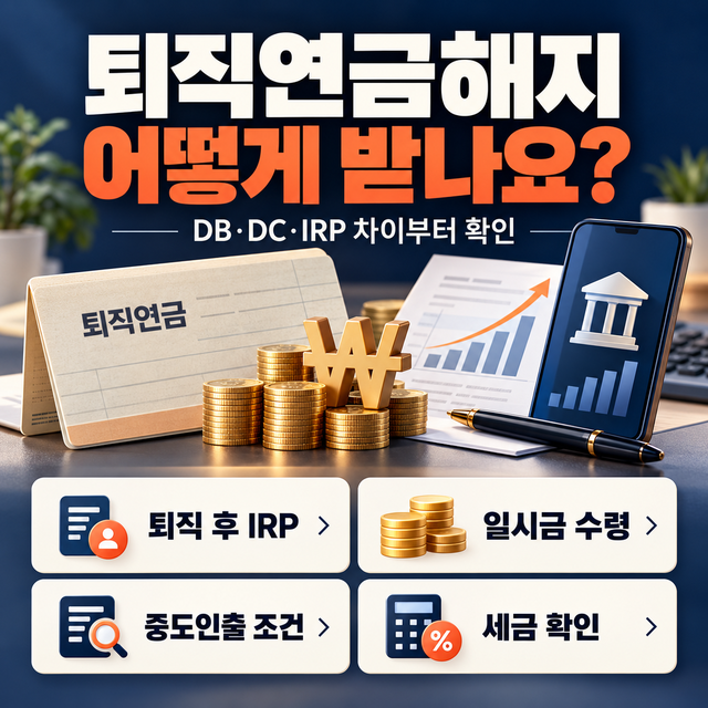 퇴직연금해지 방법, 퇴직 후 IRP 일시금 수령과 세금까지