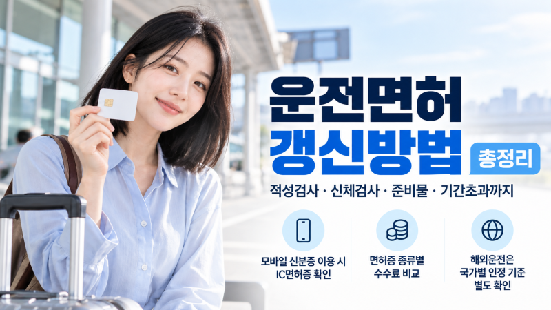 운전면허 갱신방법 총정리(+적성검사, 신체검사, 준비물, 기간초과)