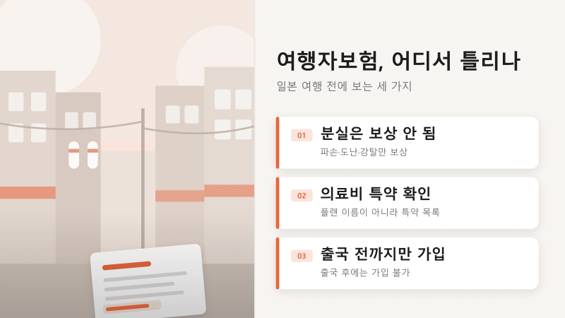 일본여행자보험추천, 고를 때 놓치는 보장과 되돌리는 법