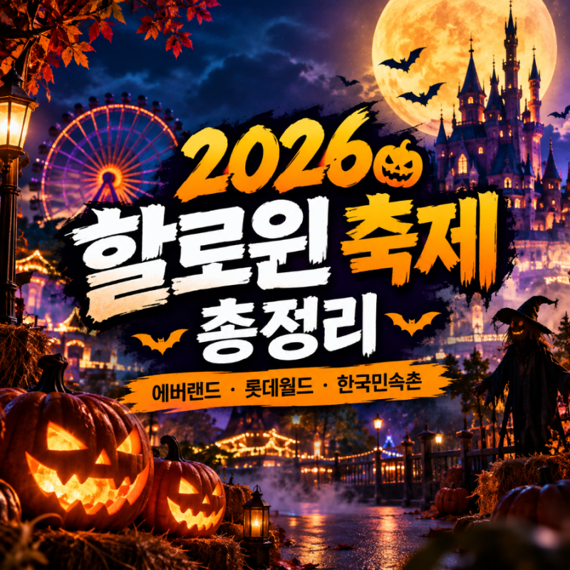 2026 할로윈 축제 총정리｜에버랜드·롯데월드·한국민속촌 일정