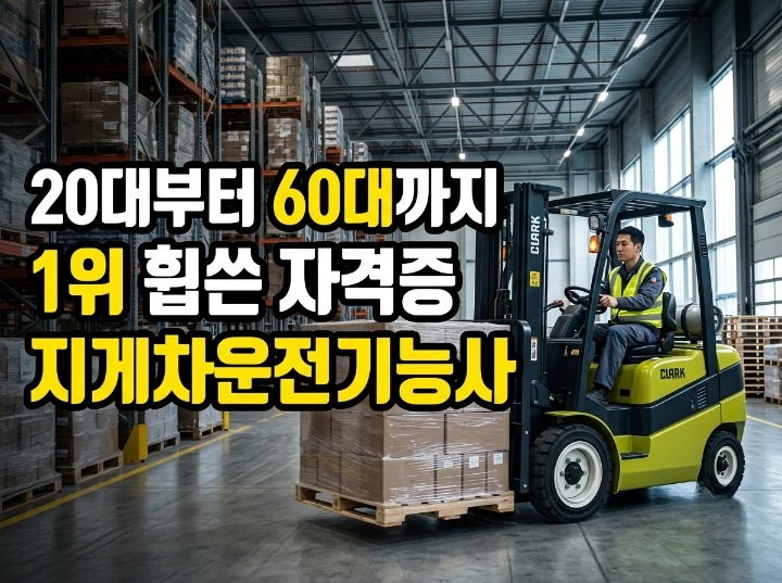 20대부터 60대까지 선호도 1위, 지게차운전기능사 자격증 인기 이유