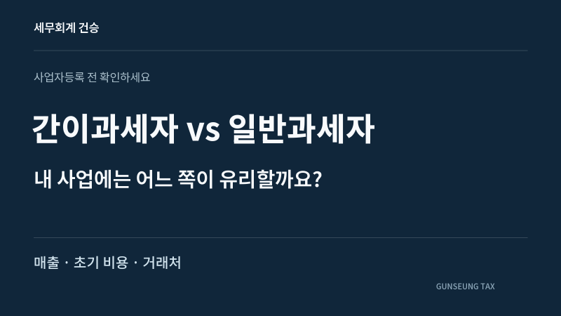 간이과세자 vs 일반과세자, 내 사업에는 어느 쪽이 유리할까요?