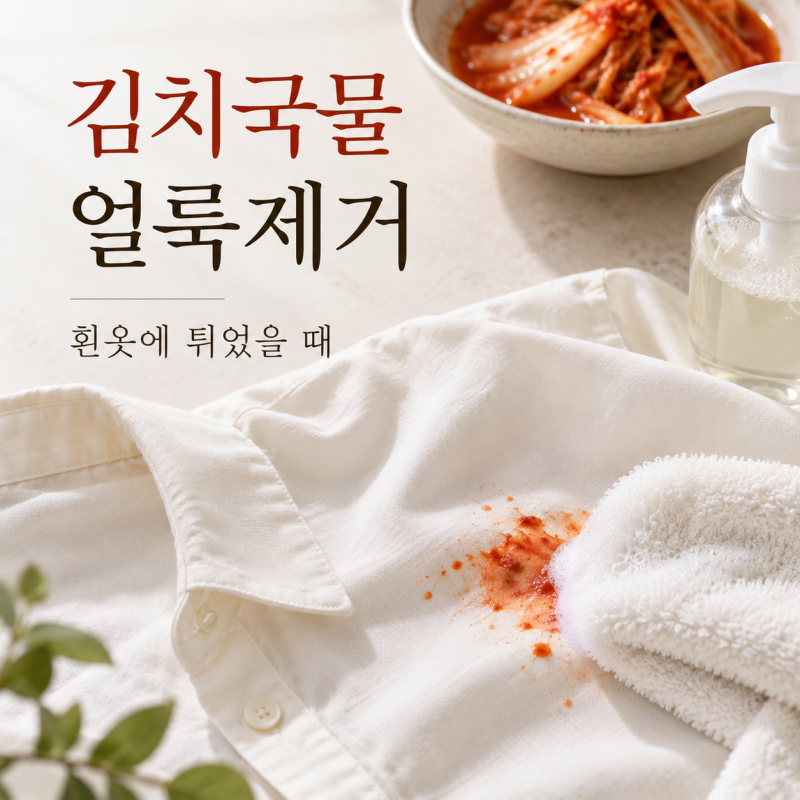 김치국물 얼룩제거 세탁해도 안지워질때 이렇게 해보세요