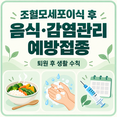 조혈모세포이식 후 음식·감염관리·예방접종 총정리｜퇴원 후 생활 수칙과 재접종 시기