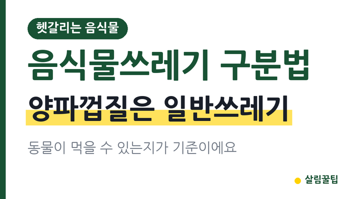 음식물쓰레기 구분법, 양파껍질 달걀껍데기는 어디에 버릴까?