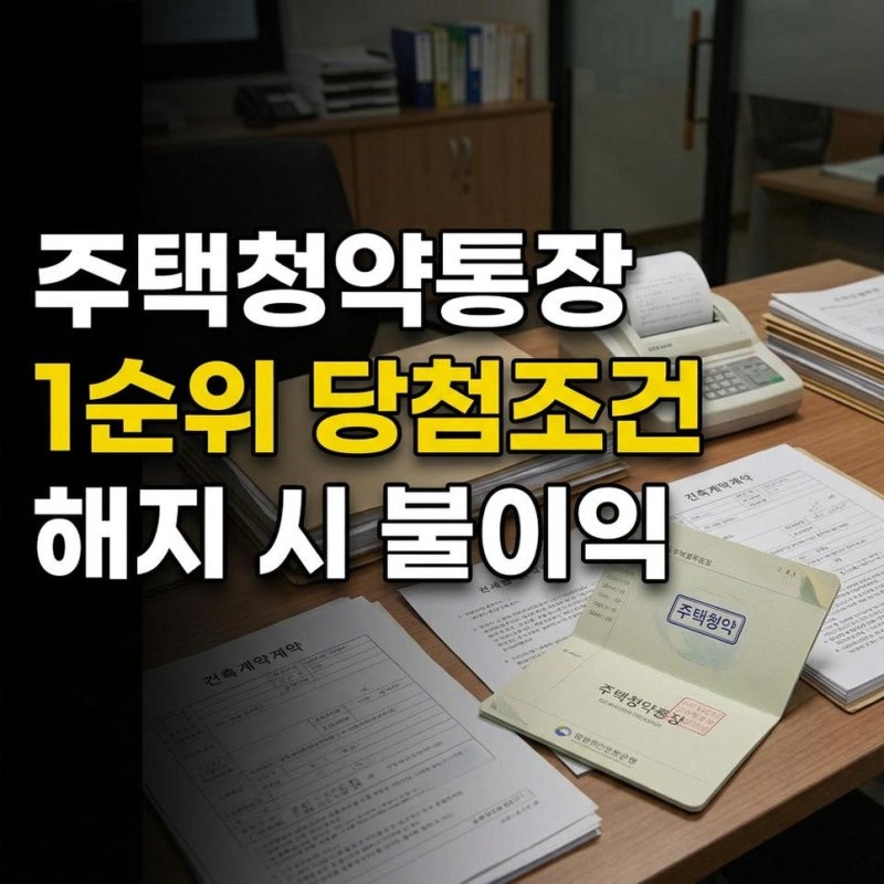 주택청약통장 1순위 조건과 당첨 확률 높이는 납입 회차 해지 불이익