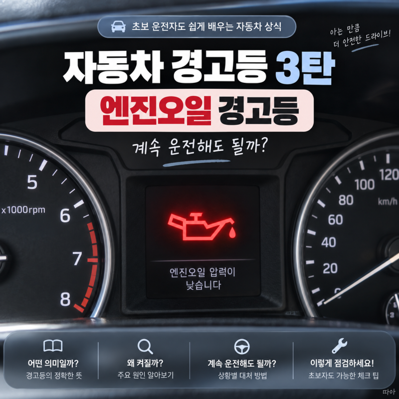 엔진오일 경고등 빨간 주전자｜오일 교환 알림일까? 주행 중 켜졌다면 계속 운전해도 될까?....