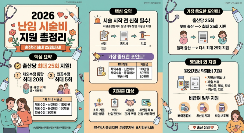 2026 난임 시술비 지원 총정리｜출산당 25회 계산법부터 신청서류·약제비까지