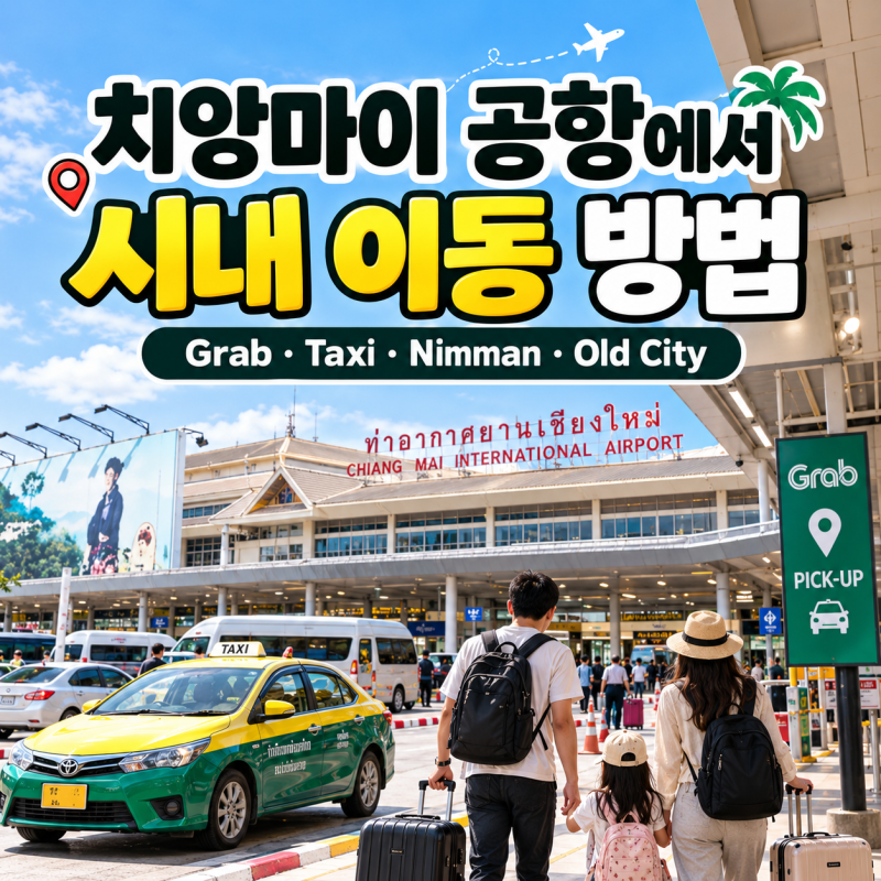 치앙마이 공항에서 시내 이동 방법｜그랩·택시·님만·올드시티