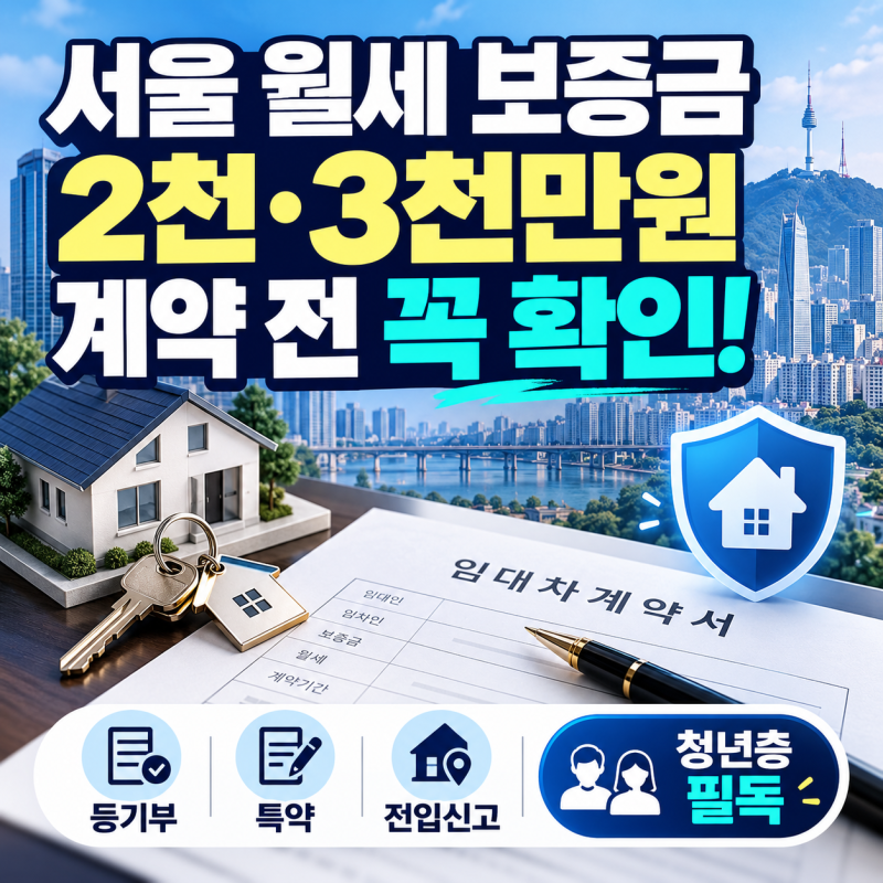 월세계약시 주의사항, 서울 보증금 2천·3천만원 월셋집 알아보는 청년층 필독