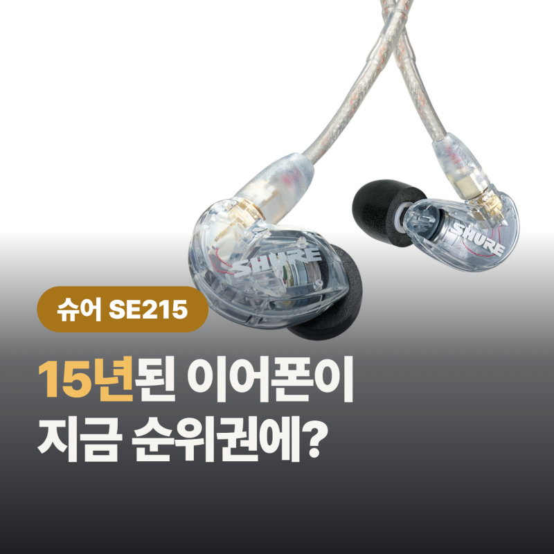 슈어 이어폰 SE215, 줄 교체형 유선 “C타입 폰엔 어떻게 꽂아?”