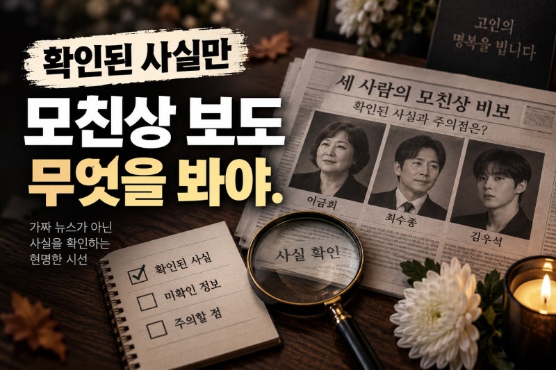 이금희 최수종 김우석 모친상 비보, 확인할 사실과 주의점