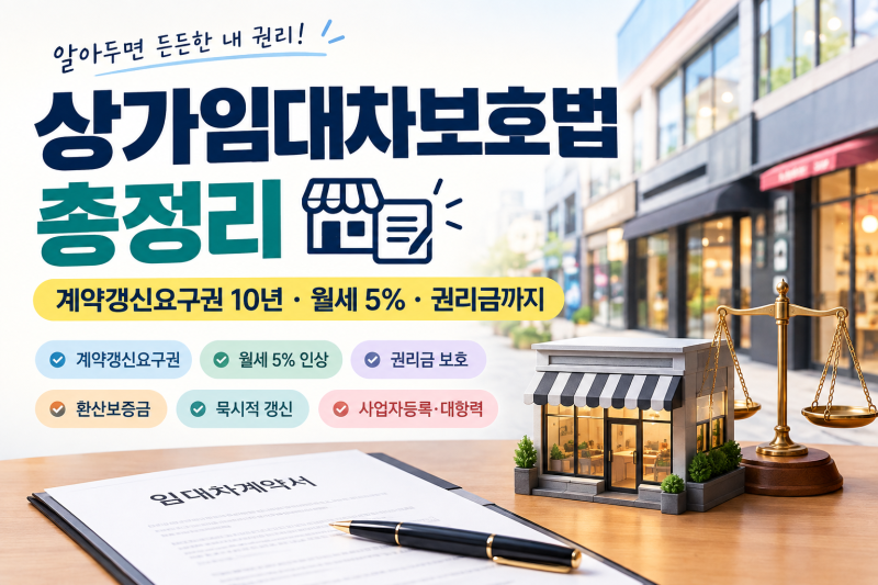 상가임대차보호법 총정리 (계약갱신요구권 10년.월세 5%.권리금까지)