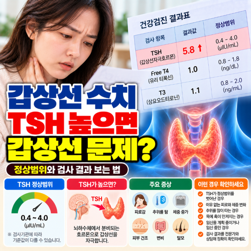 갑상선 수치 TSH 높으면 무슨 뜻일까? 정상범위와 검사 결과 보는 법