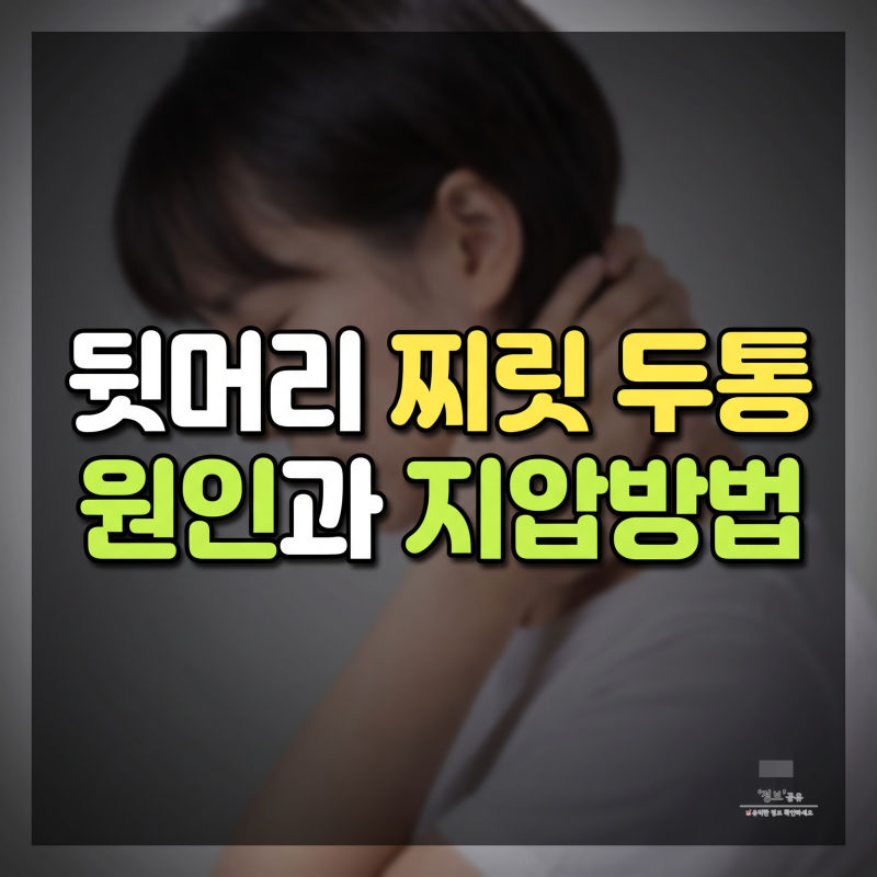 눈 피로와 함께 오는 뒷머리 찌릿 두통 원인, 후두하근 지압점과 안전한 이완법