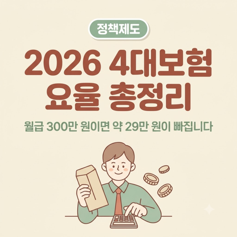 2026 4대보험 계산기 요율 정리: 월급 300만 원이면 실제로 얼마 빠질까