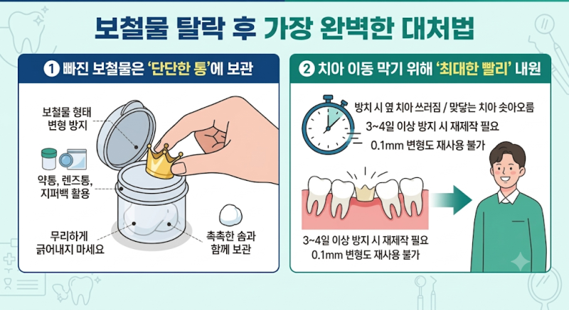 "금니가 빠졌어요" 인레이/크라운 탈락 후 절대 하면 안 되는 행동 3가지 | 강릉치과