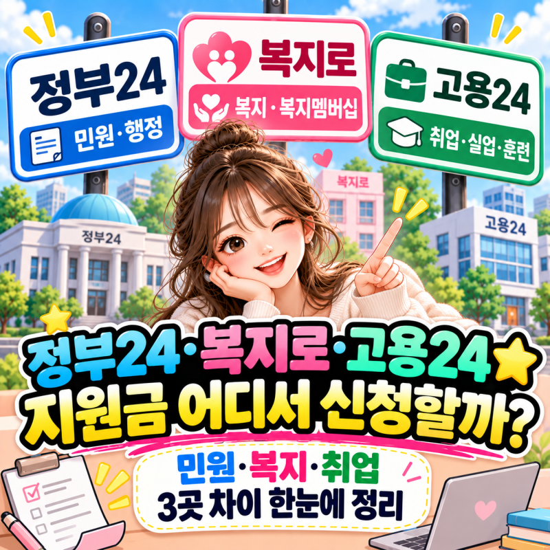 정부24·복지로·고용24 차이｜지원금은 어디서 신청할까?
